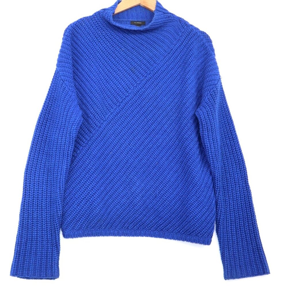 Halogen Women's Royal Blue Knit Turtleneck Sweater M Shimmer